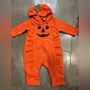 Old Navy Baby 3/6 Months Costume Pumpkin Jack o Lantern Zip One Piece